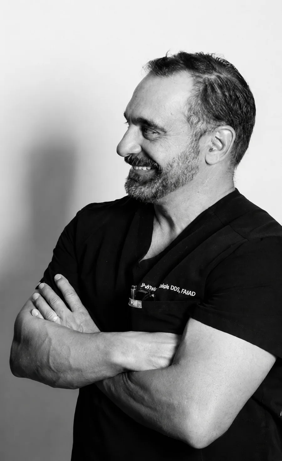 Black-and-white side-profile portrait of Dr. Peter S. Balle